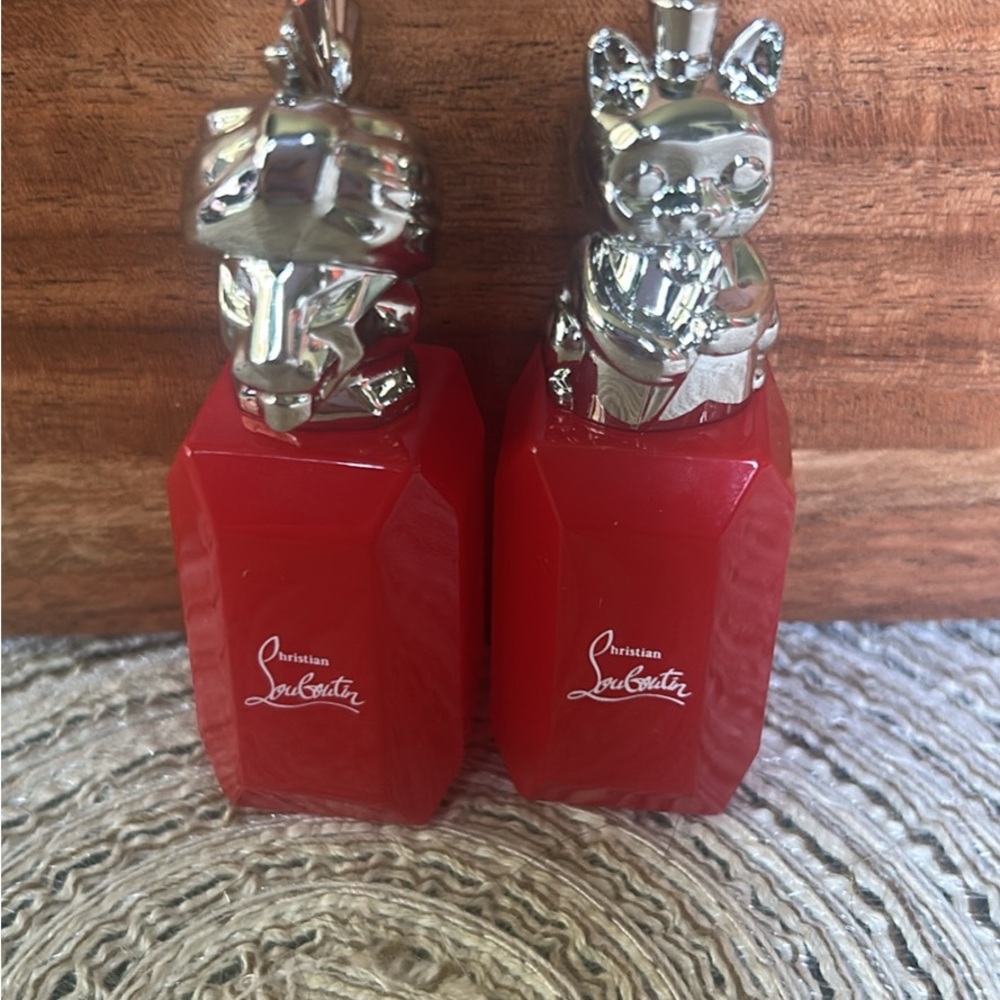 Christian Louboutin Red and Silver Decorative Bottles